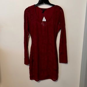 Red Lace Body Con Dress